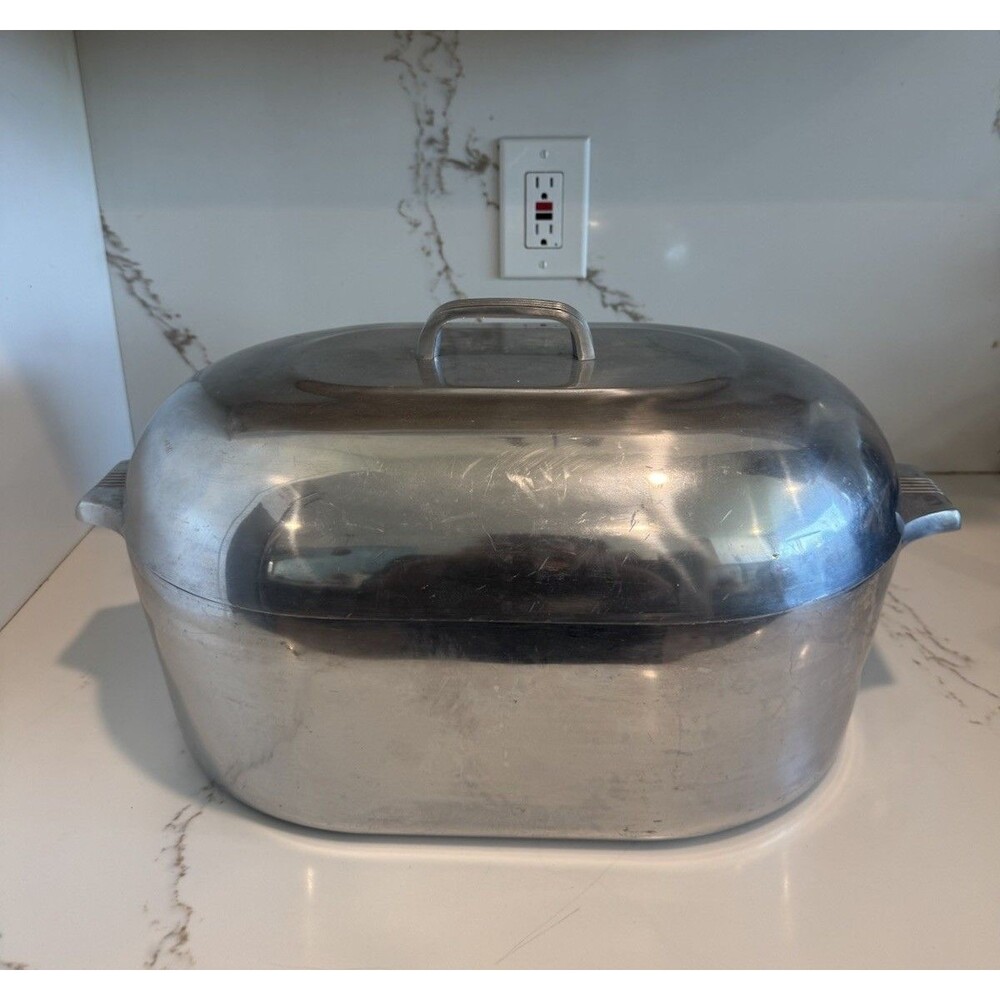 GHC Magnalite 17 QT Cast Aluminum Roaster W/ Lid, With Trivet Dutch Oven